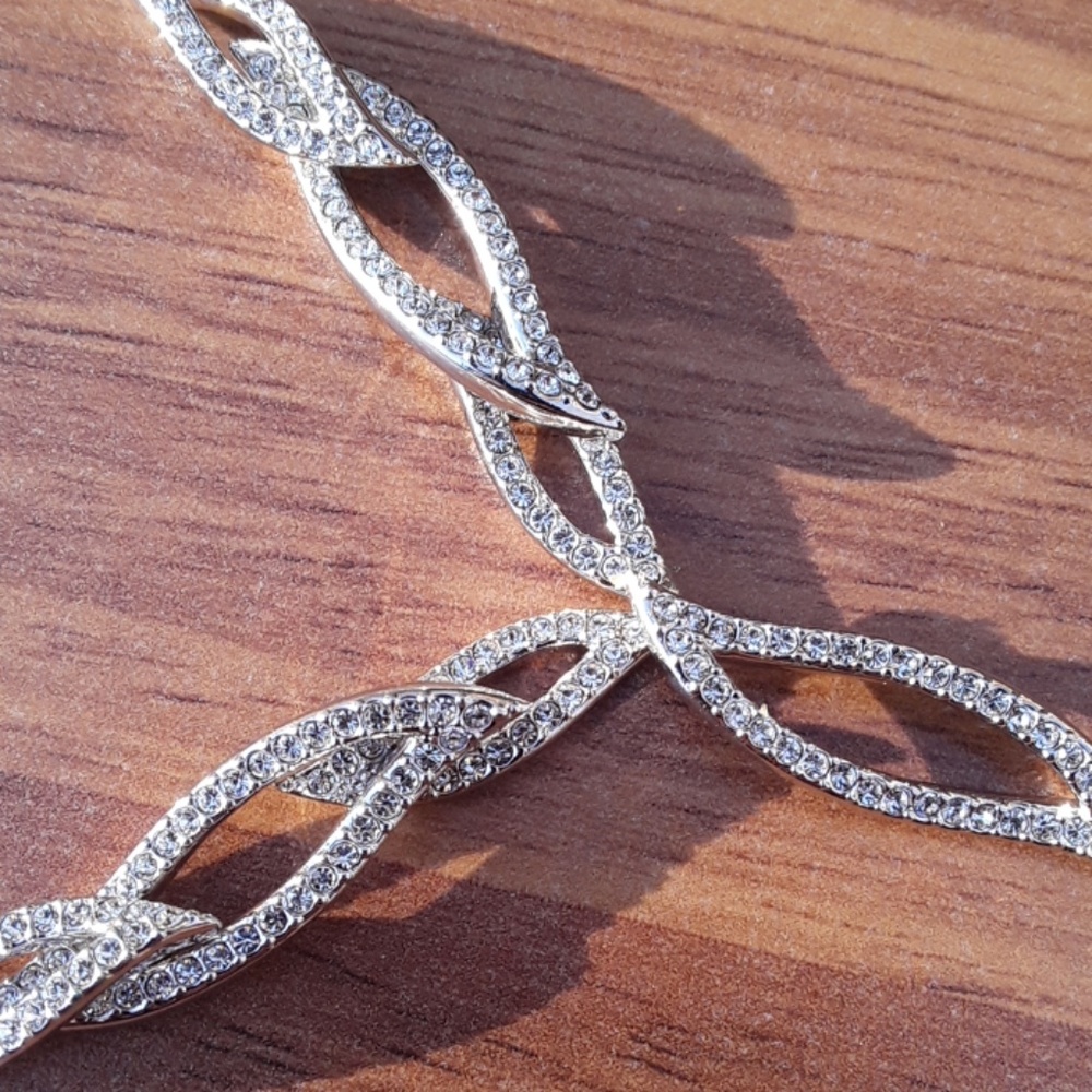 Eliot Danori, Pave Leaf Cubic Zirconia Necklace - Picture 8 of 9